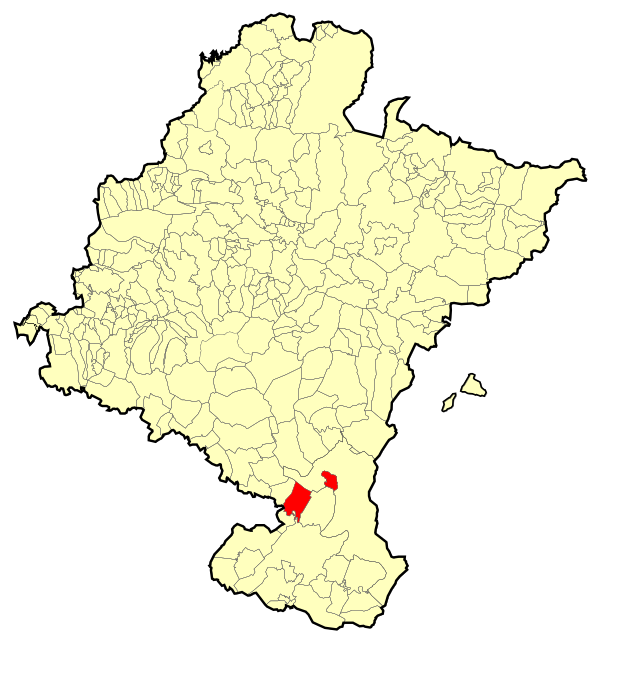 Localização do município de Valtierra em Navarra