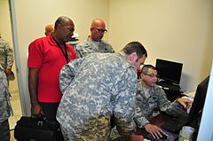 Puerto Rico State Guard members perform inspections of National Guard facilities.
