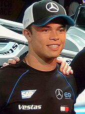 Nyck de Vries secured his first Drivers' Championship at the Berlin ePrix. Nyck de Vries IAA 2019.jpg