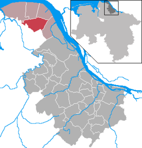 Poziția Oederquart pe harta districtului Stade