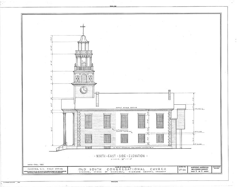 File:Old South Congregational Church, Main Street, Windsor, Windsor County, VT HABS VT,14-WIND,7- (sheet 5 of 5).tif