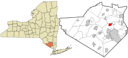 Ubicación en el condado de Orange y el estado de Nueva York.