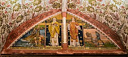 Painting by Maude Bishop, St Wulfran's Church, Ovingdean Ovingdean, St Wulfran's Church, Painting over altar.jpg