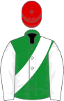 Green, white sash and sleeves, red cap