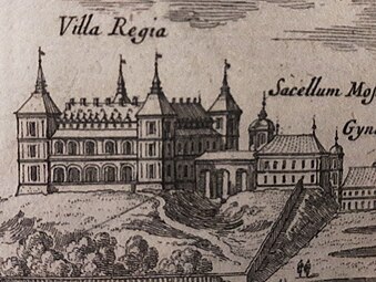 Villa Regia, fragment panoramy Dahlbergha z 1656 roku