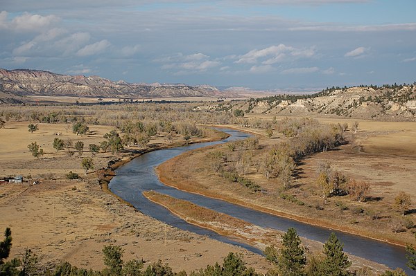 The Powder River in southeastern Montana where Cole's and Walker's columns passed in 1865.