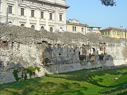 Remnants of Padua's Roman amphitheatre wall