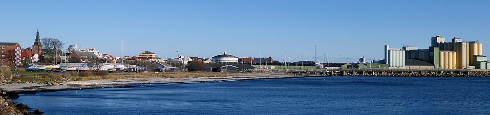 Panorama av Ystad sett från (väster) bostadsområdet Gjuteriet.