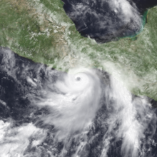 Hurricane Pauline, the easternmost Category 4 recorded at peak intensity on October 8, 1997