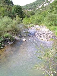 The Payre near the Baix Viaduct