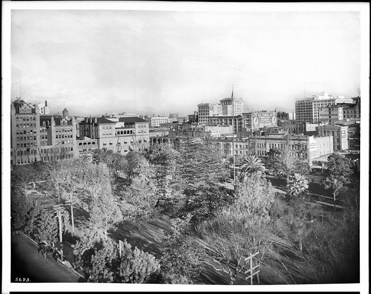 File:Pershing Square and surrounding buildings from the corner of 6th Street and Olive Street, Los Angeles, ca.1913 (CHS-5693).jpg