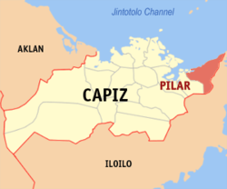 Mapa de Capiz con Pilar resaltado