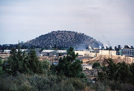 Lumber mill and Pilot Butte