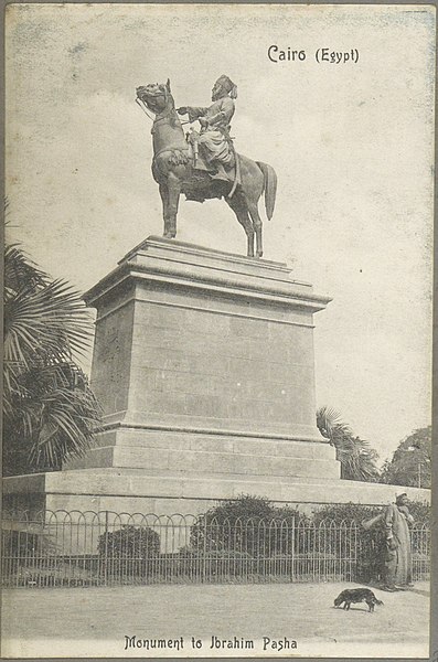 File:Plein in Caïro met het ruiterstandbeeld van Ibrahim Pasja Cairo (Egypt) Monument to Ibrahim Pasha (titel op object), RP-F-F01148-EO.jpg