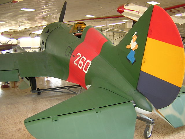 I-16 in Spanish Republican colors with "Popeye mascot"