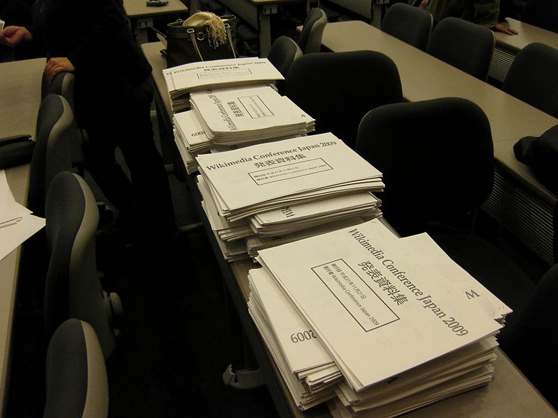 File:Preparing WCJ2009 - finished handouts.jpg