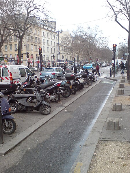 File:Protected Bicycle Lane, Paris II.jpg