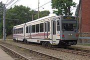 A southbound 4200-seriec Red Line car at the Westfield stop