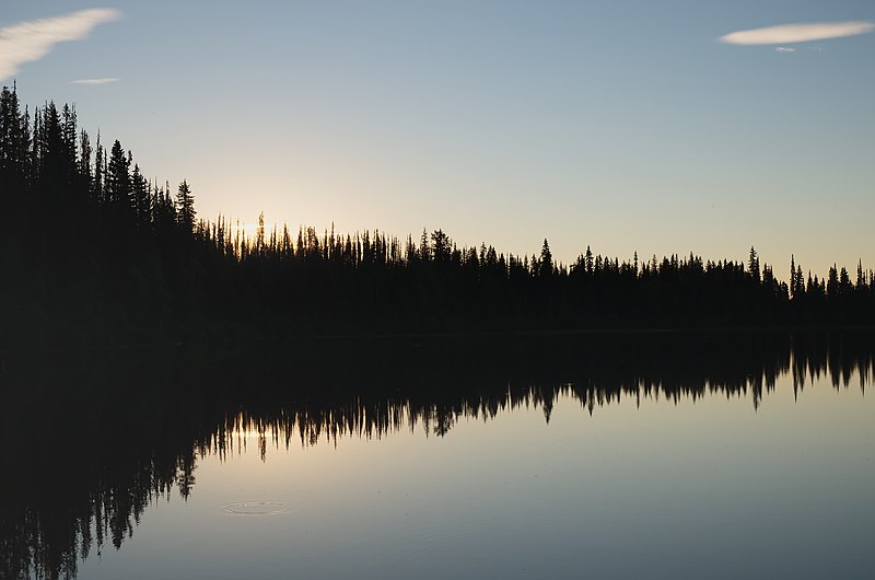 File:Reflected trees over Babcock Lake (DSCF3423).jpg