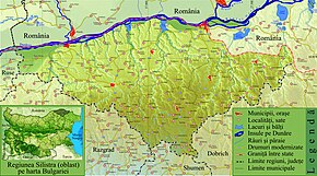 Regiunea Silistra pe harta Bulgariei