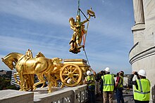 Removal of charioteer for restoration. Removal of male charioteer from Quadriga for restoration-13.jpg