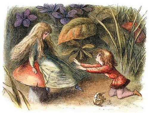 The prince thanking the Water Fairy, image from Princess Nobody (1884), illustrated by Doyle, engraved and coloured by Edmund Evans