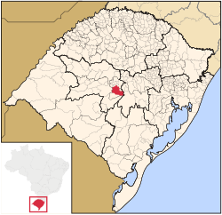 Location of the municipality in the state of Rio Grande do Sul