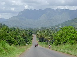 Drum spre Korogwe, cu Munții Usambara. Tanzania.jpg