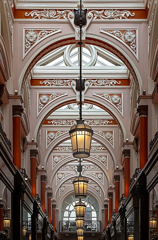 Lights and skylights above shops in the Royal Arcade, London