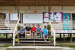 Photographer with teachers and guard of SK Rundum, Sabah