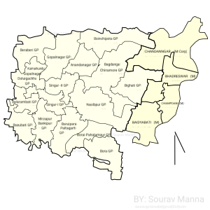 Map of Singur CD block sowing GP areas SINGUR CD BLOCK MAP.svg