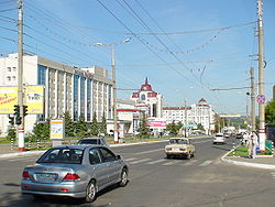Pemandangan Jalan Kommunisticheskaya di Saransk