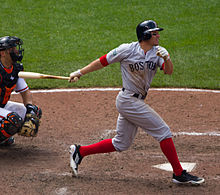 Scott Podsednik, whose walk off solo home run in the ninth inning helped put the White Sox up two games to none. Scott Podsednik on May 23, 2012.jpg