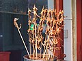 Seahorse and scorpion skewers as street food in China