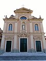 Facciata della chiesa di Santo Stefano del Ponte, Sestri Levante, Liguria, Italia