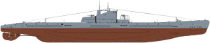 Shadowgraph Schuka class V-bis-2 series submarine.svg