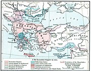 خريطة توضح موقع الامبراطورية البيزنطية