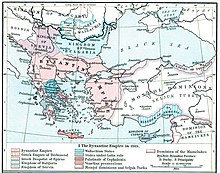 Political map of the Balkans and Asia Minor in circa 1265