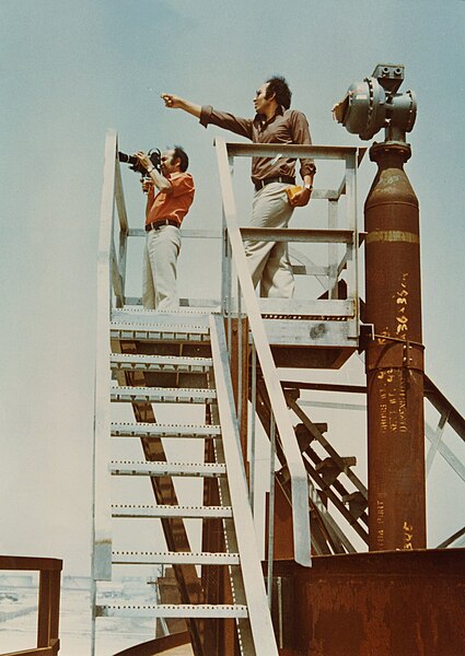 File:Shooting the first documentary for the Kuwait Oil Company KOC in 1976. Photo Credit - Unknown.jpg