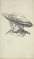 Portret van een vrouw met hoed