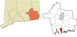 Southeastern Connecticut incorporated and unincorporated areas New London highlighted.svg