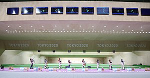 Spc. Sagen Maddalena and Mary Tucker at the 2020 Summer Olympic Games 50m rifle 3 position, July 27, 2021 in Tokyo, Japan. (51348068572) (cropped).jpg