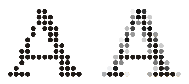Reconstructing the letter A with anti aliasing