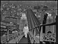 Stan Giddings, maintenance worker ascending Sydney Harbour Bridge, 18 September 1945, by Alec Iverson