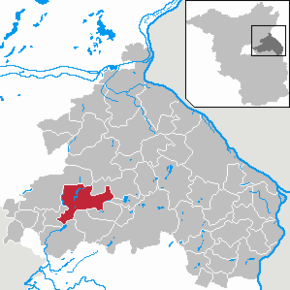 Poziția orașului Strausberg pe harta districtului Märkisch-Oderland