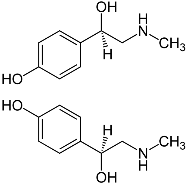 File:Synephrine Enantiomers Structural Formulae.png