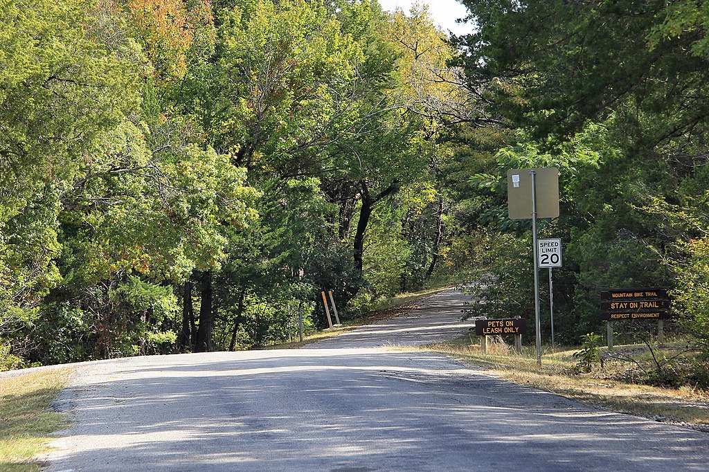 small road leading into bonham state park north texas