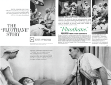 An advertisement for Fluothane, published in various American medical journals between 1961 and 1962. The Fluothane Story.png