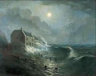 Storm surge. The Half-Brick Inn, 1867 (Edwin Compton: Worthing Museum and Art Gallery) The Half-Brick Inn.jpg