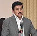 The Minister of State for Youth Affairs and Sports (IC) and Information & Broadcasting, Col. Rajyavardhan Singh Rathore addressing after felicitating the winners of the World Youth Boxing Championship 2017, at a function (cropped).jpg